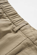 Pleated Wide-Leg Utility Pants - Khaki