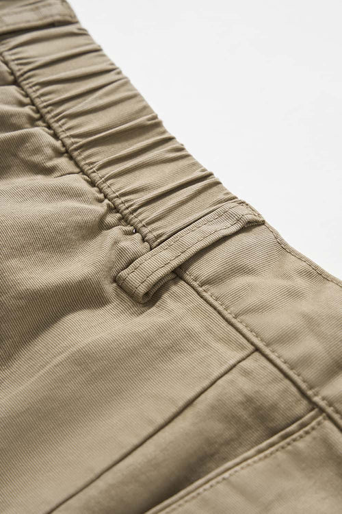 Pleated Wide-Leg Utility Pants - Khaki