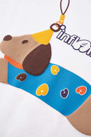 Playful Dog Graphic T-Shirt - White