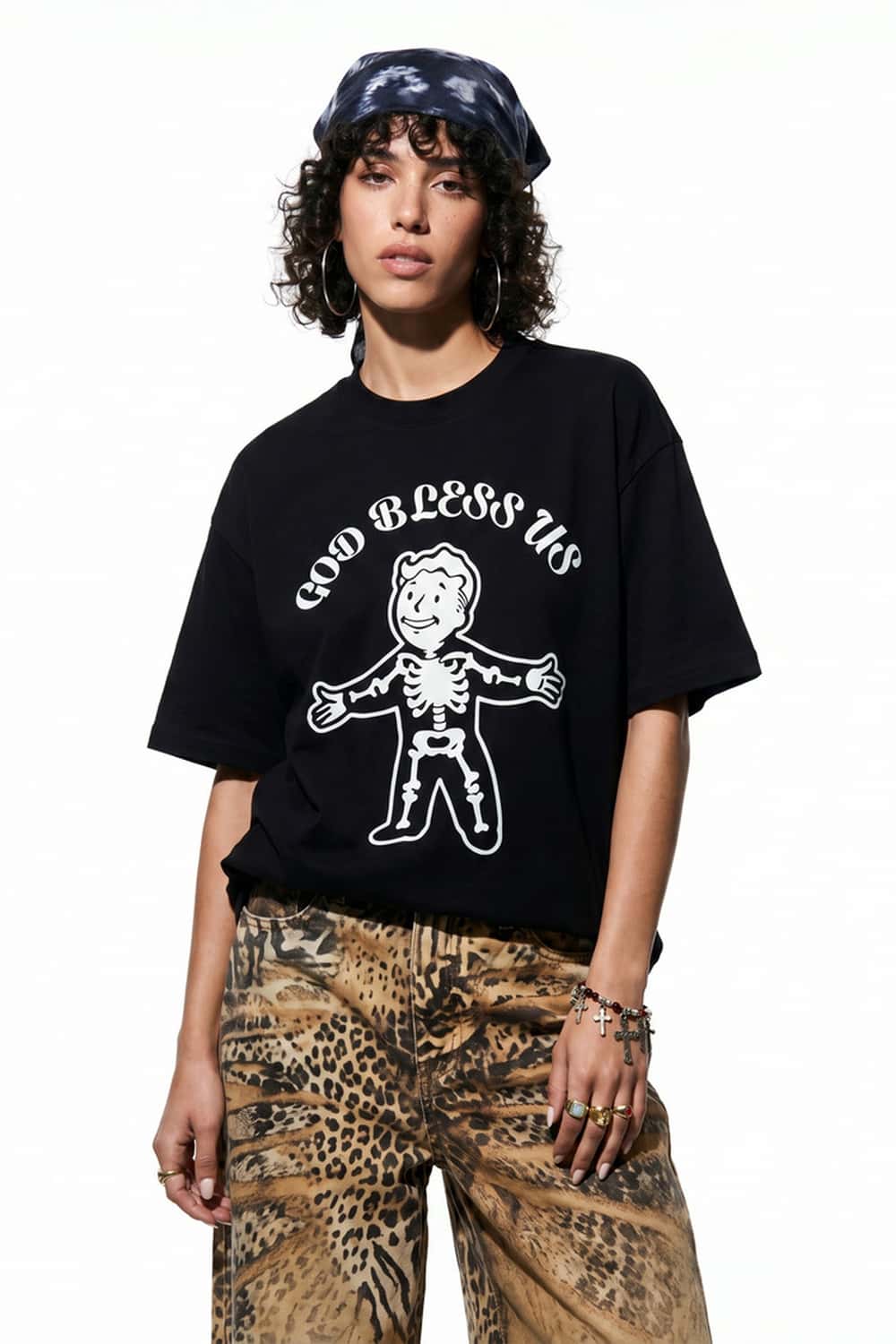 Skeleton Graphic Loose Fit T-Shirt - Black