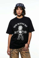 Skeleton Graphic Loose Fit T-Shirt - Black