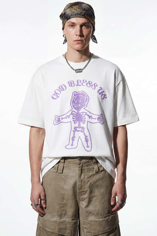 Skeleton Graphic Loose Fit T-Shirt - White