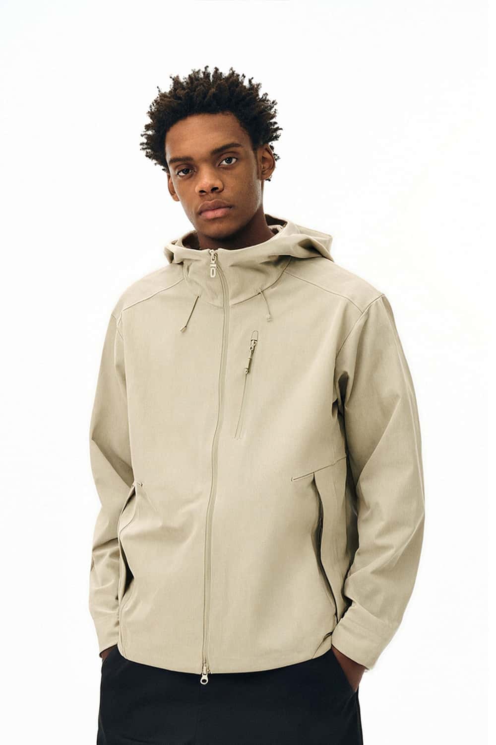 Waterproof Softshell Hooded Jacket - Rice Apricot