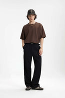 Double-Faced Relaxed T-Shirt - Brown