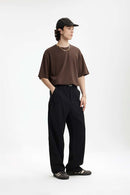 Double-Faced Relaxed T-Shirt - Brown