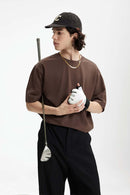 Double-Faced Relaxed T-Shirt - Brown