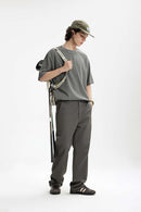 Double-Faced Relaxed T-Shirt - Light Gray