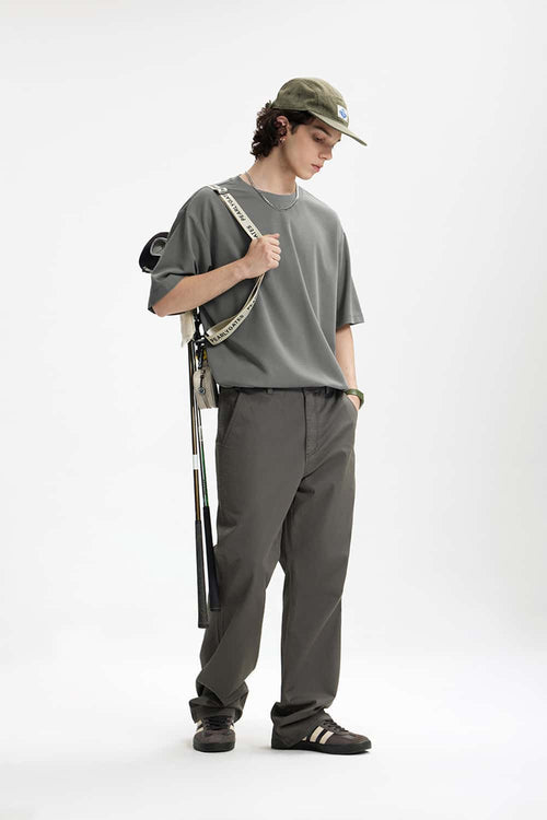 Double-Faced Relaxed T-Shirt - Light Gray