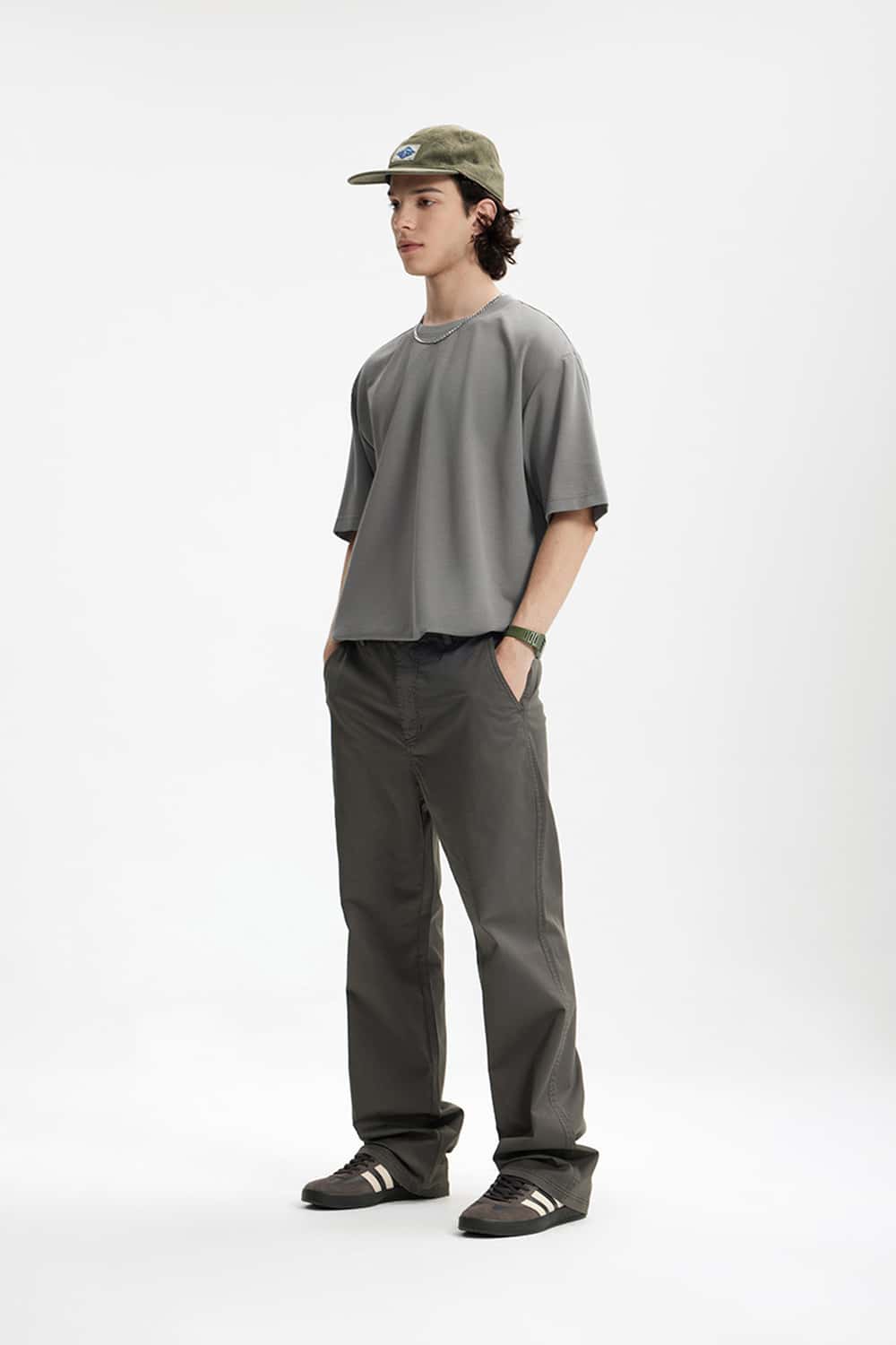 Double-Faced Relaxed T-Shirt - Light Gray