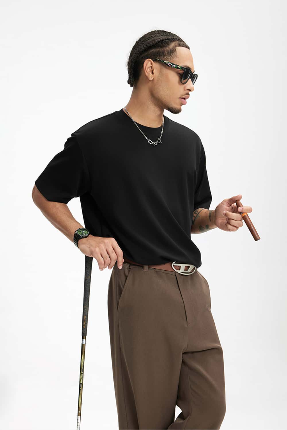Double-Faced Relaxed T-Shirt - Rust Black