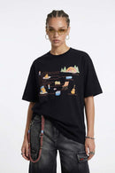 Vintage Camping Graphic T-Shirt - Black