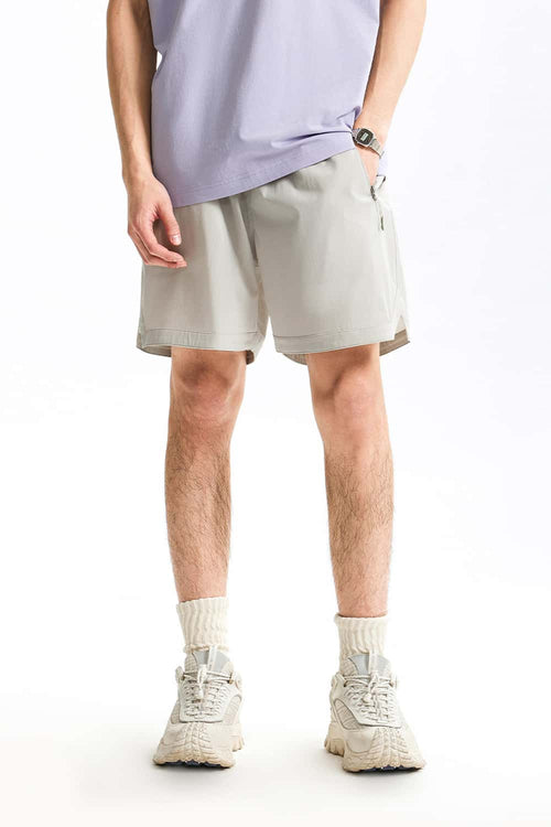 Lightweight Stretch Utility Shorts - Stone Gray