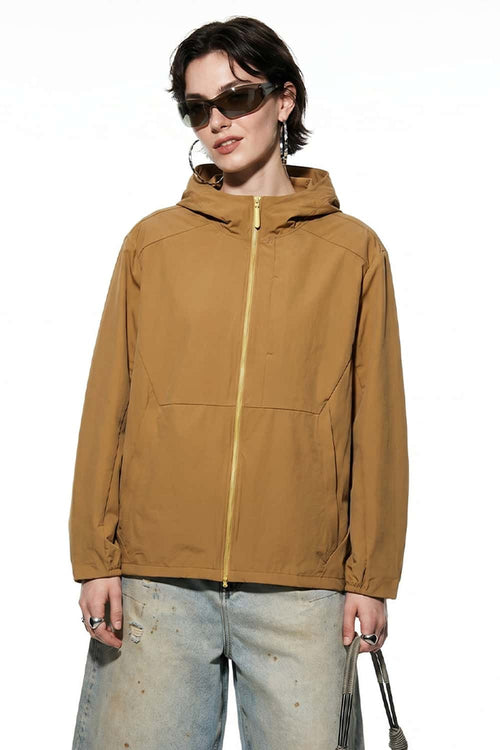 Lightweight Hooded Sun Jacket - Brown