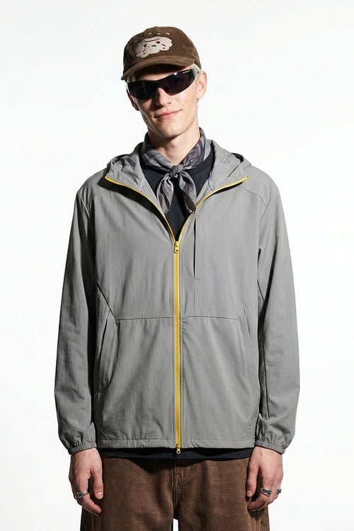 Lightweight Hooded Sun Jacket - Gray