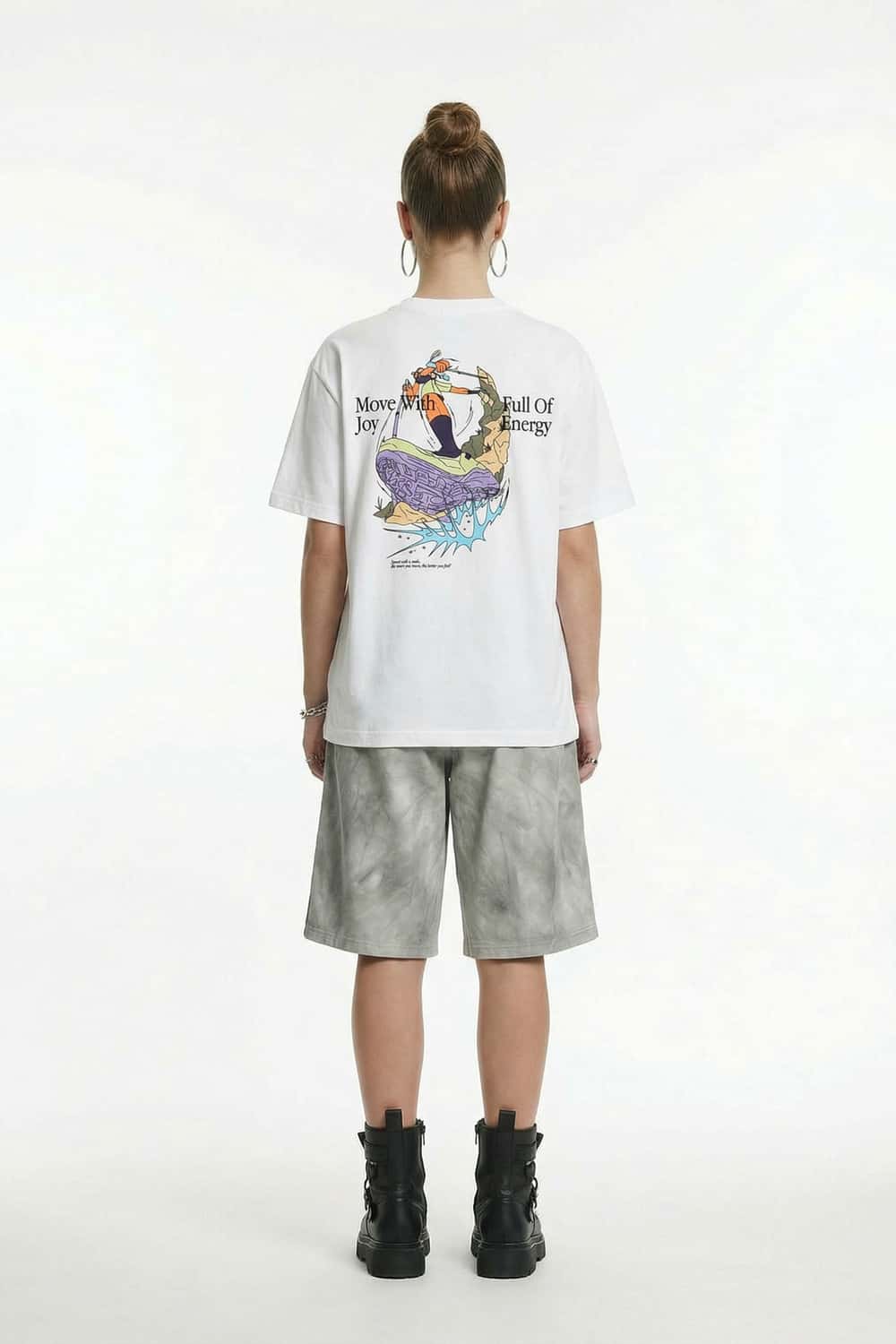 Back Graphic Cotton T-Shirt - White