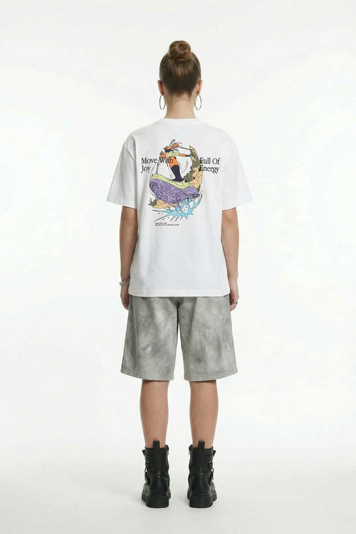 Back Graphic Cotton T-Shirt - White