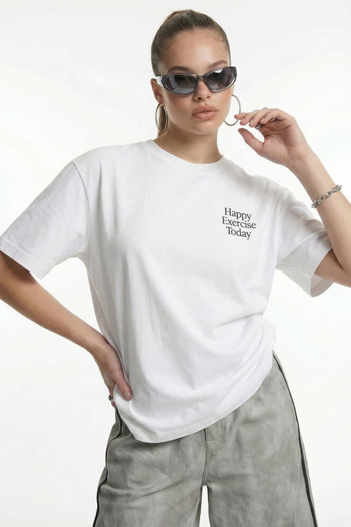 Back Graphic Cotton T-Shirt - White