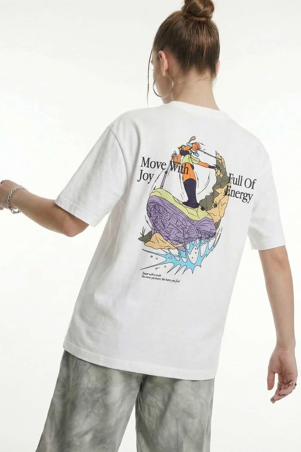 Back Graphic Cotton T-Shirt - White