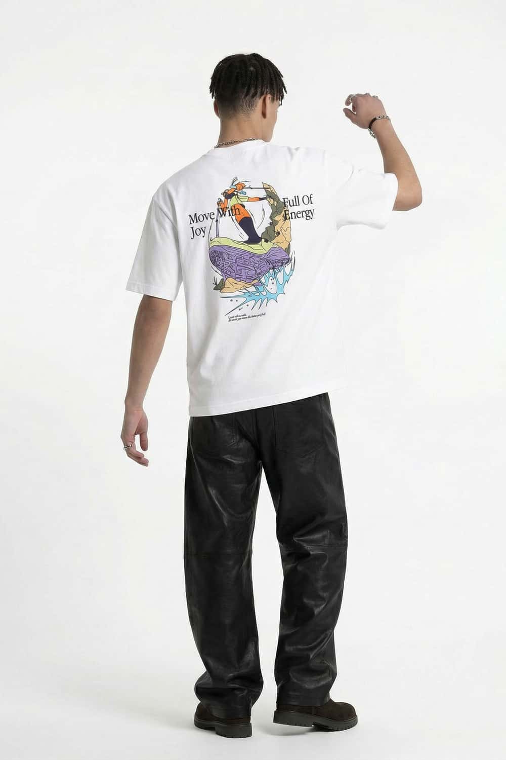 Back Graphic Cotton T-Shirt - White
