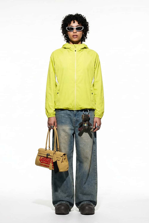 Lightweight Sun Hooded Shell Jacket - Yellow