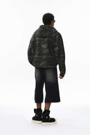 Camo Reversible Boxy Zip Hoodie - Dark Gray