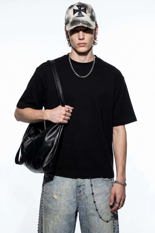 Heavyweight Structured Cotton Tee - Black