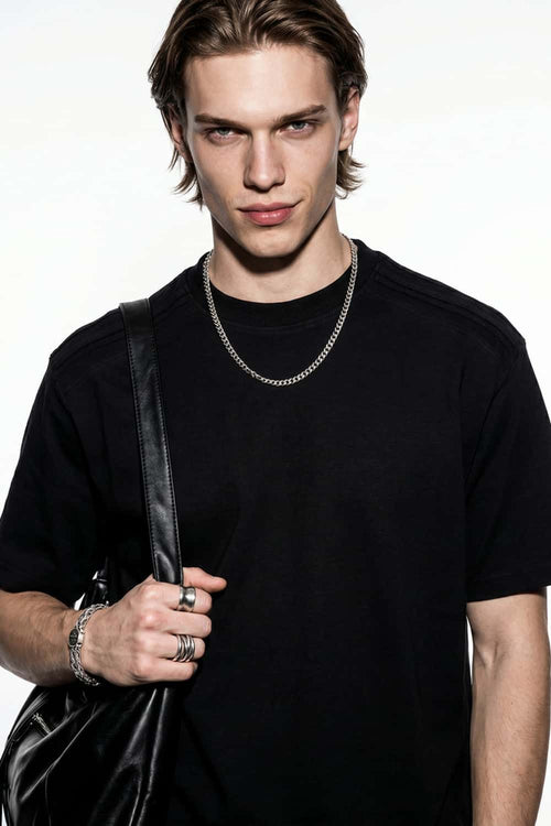 Heavyweight Structured Cotton Tee - Black