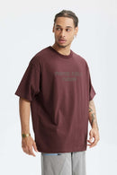 Heavyweight Chest Letter Graphic Tee - Reddish Brown