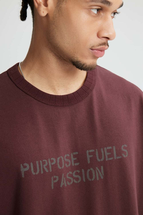 Heavyweight Chest Letter Graphic Tee - Reddish Brown