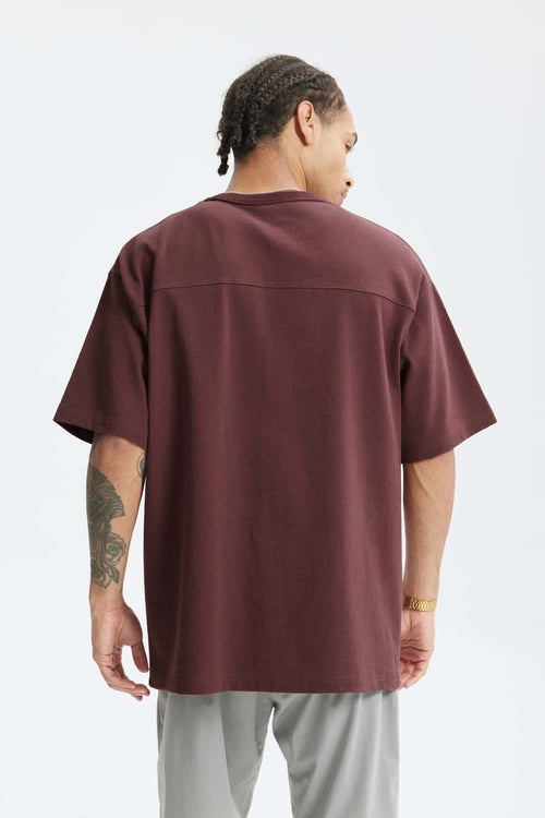 Heavyweight Chest Letter Graphic Tee - Reddish Brown