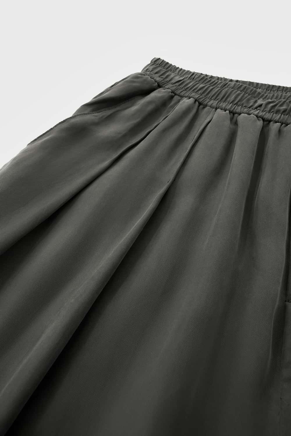 Draped Viscose Wide-Leg Pants - Dark Gray