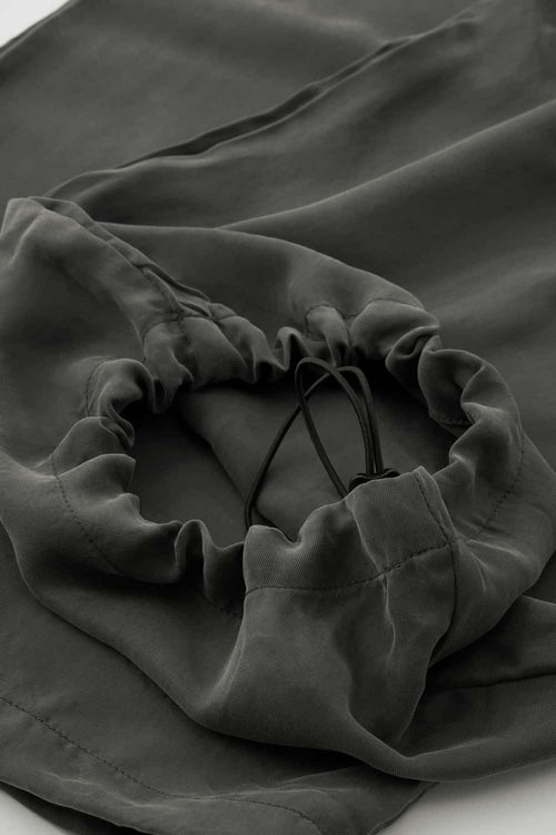 Draped Viscose Wide-Leg Pants - Dark Gray