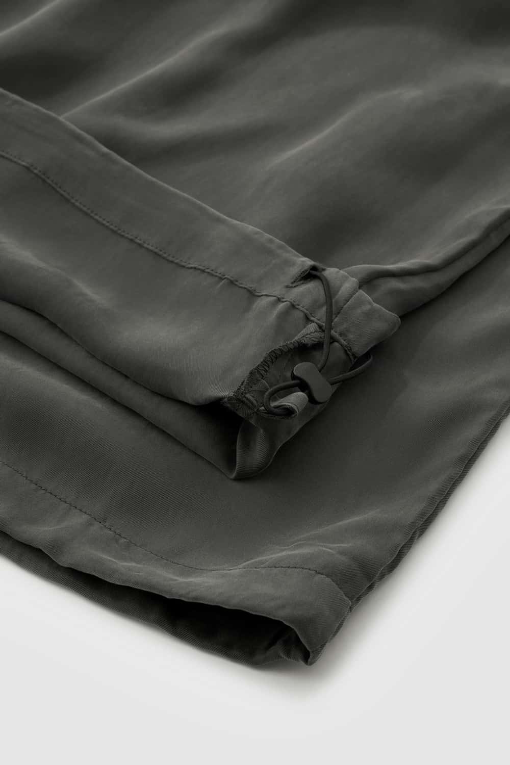 Draped Viscose Wide-Leg Pants - Dark Gray