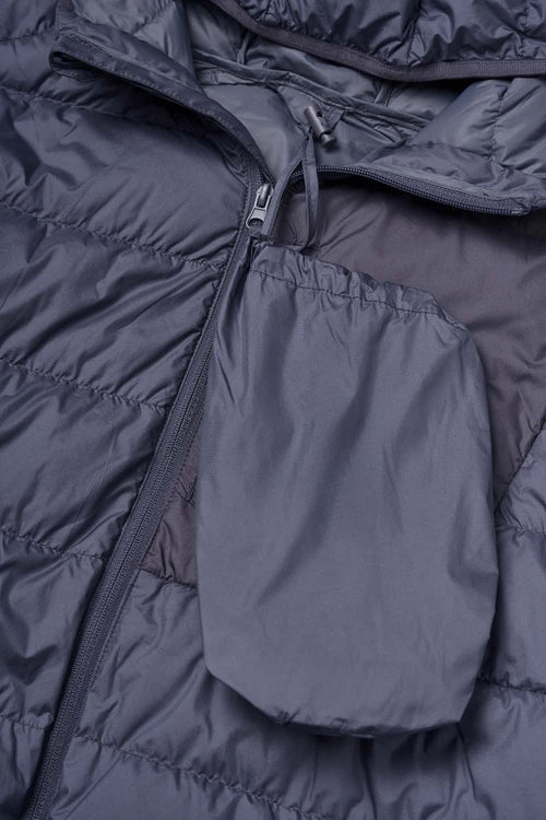 Packable Water-Repellent Hooded Puffer Jacket - Purple