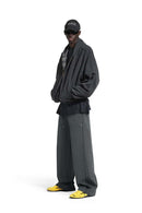 Washed Utility Wide-Leg Pants - Rock Gray