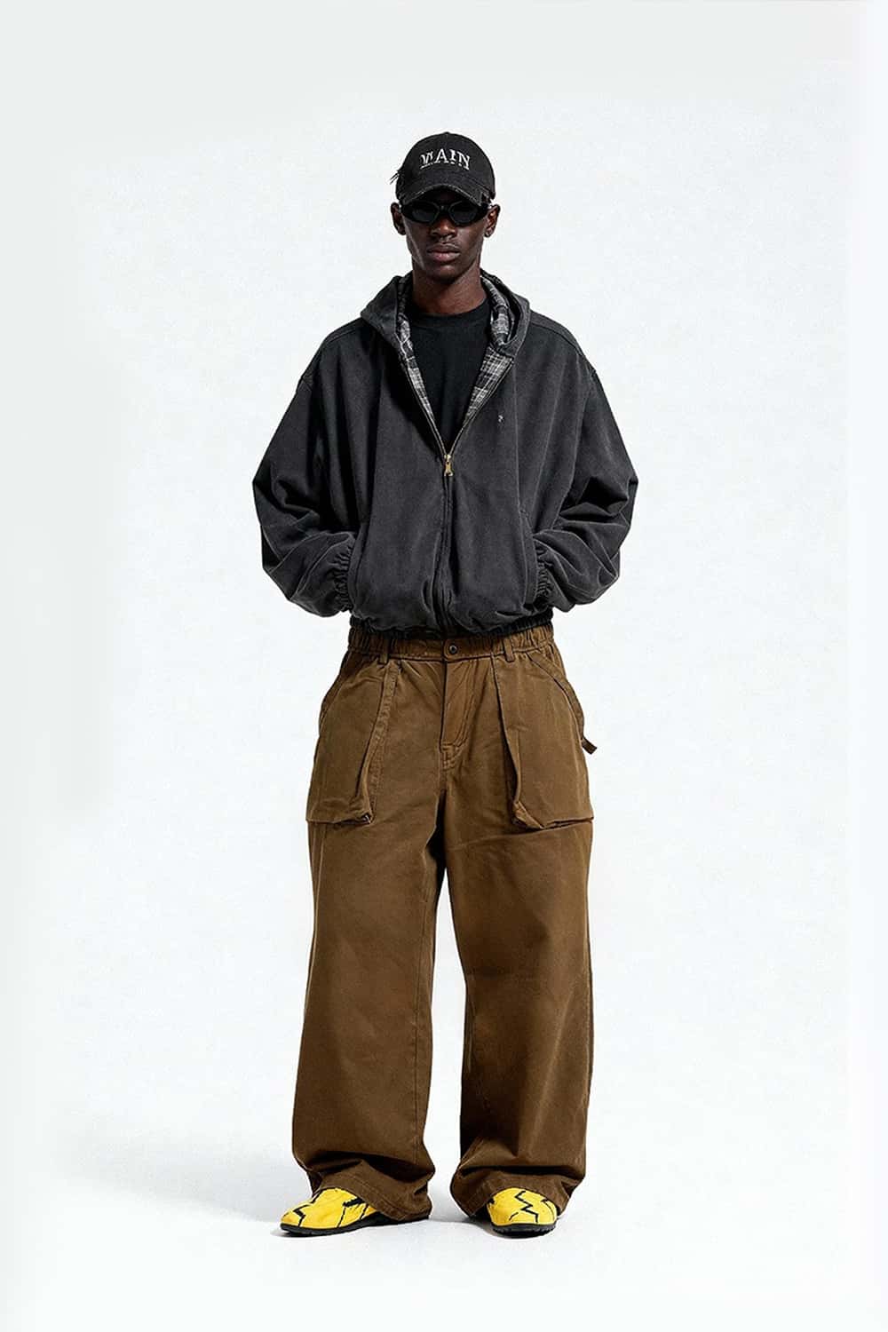 Utility Pocket Straight-Leg Pants - Khaki