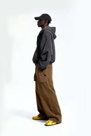 Utility Pocket Straight-Leg Pants - Khaki