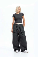 Utility Pocket Straight-Leg Pants - Rock Gray