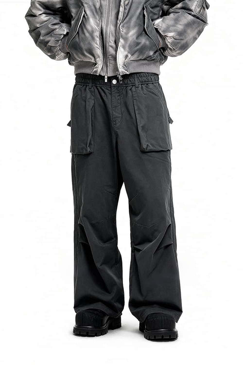 Utility Pocket Straight-Leg Pants - Rock Gray