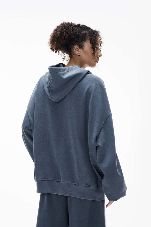Washed Heavyweight Loose Hoodie - Baby Blue