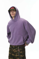 Washed Heavyweight Loose Hoodie - Light Purple