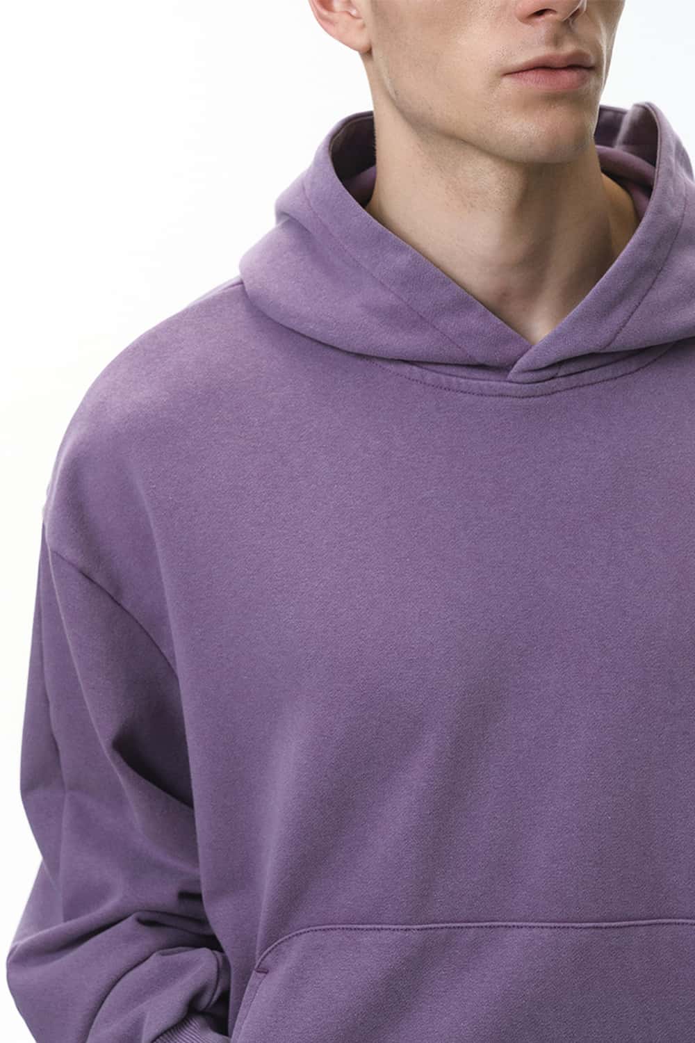 Washed Heavyweight Loose Hoodie - Light Purple