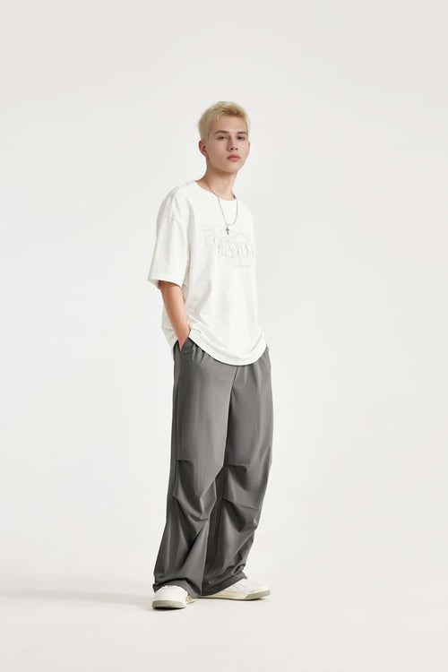 Cool-Touch Parachute Wide-Leg Pants - Charcoal