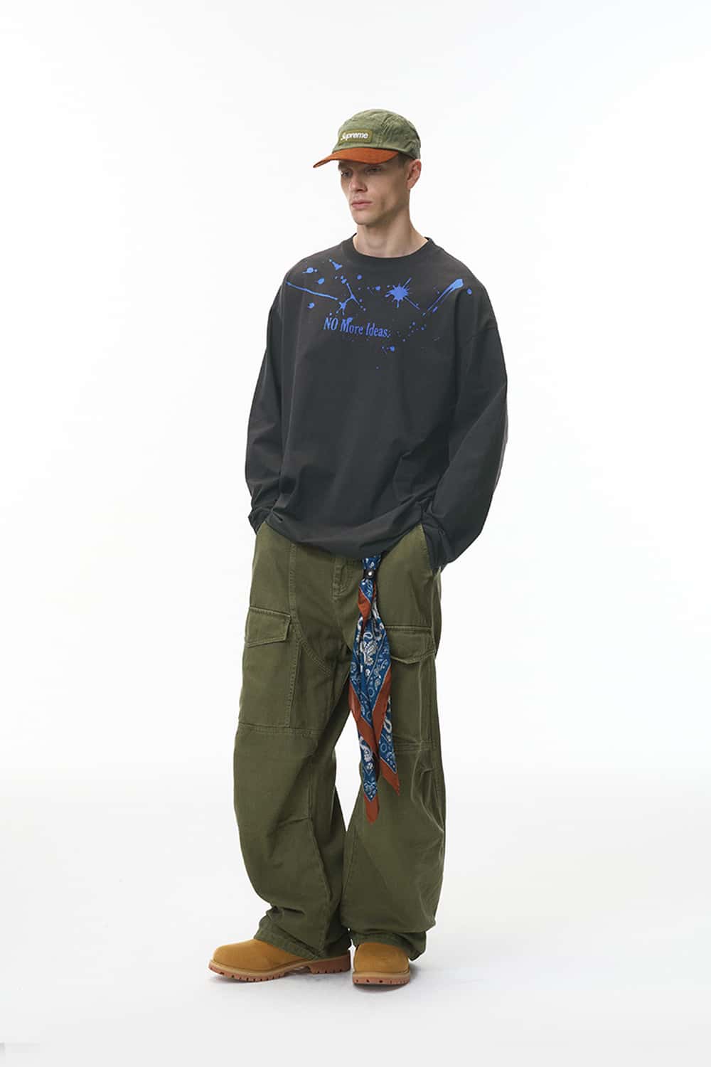 Splatter Graphic Long-Sleeve T-Shirt - Dark Gray