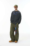 Splatter Graphic Long-Sleeve T-Shirt - Dark Gray