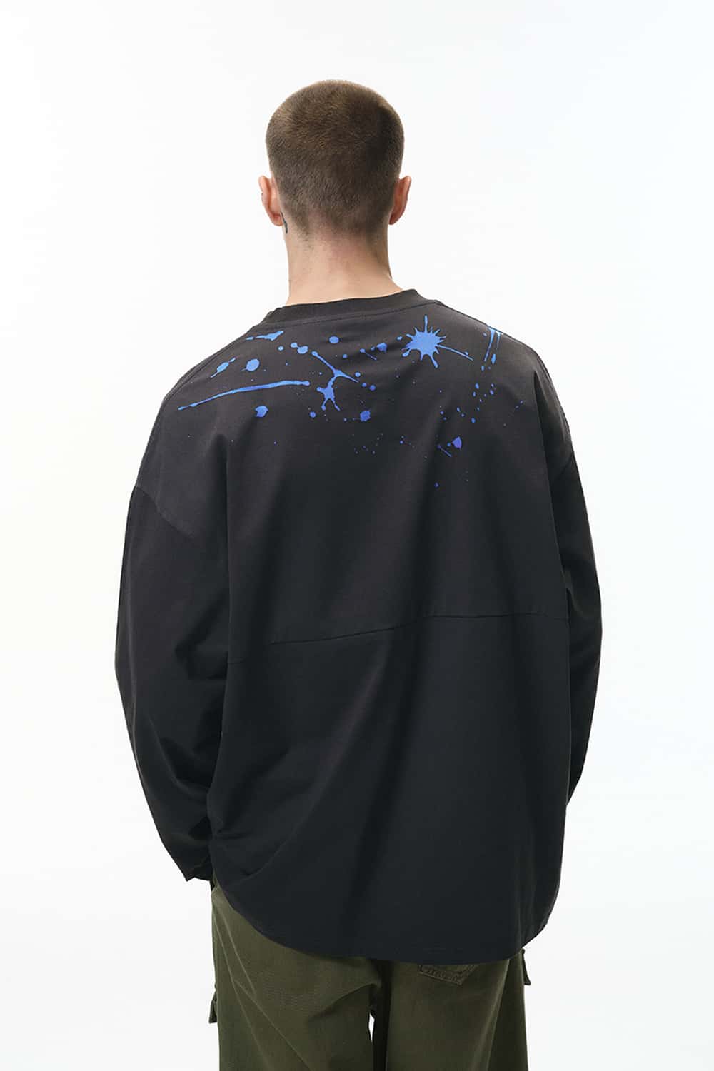 Splatter Graphic Long-Sleeve T-Shirt - Dark Gray
