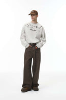 Splatter Graphic Long-Sleeve T-Shirt - Light Gray