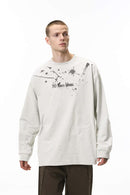 Splatter Graphic Long-Sleeve T-Shirt - Light Gray