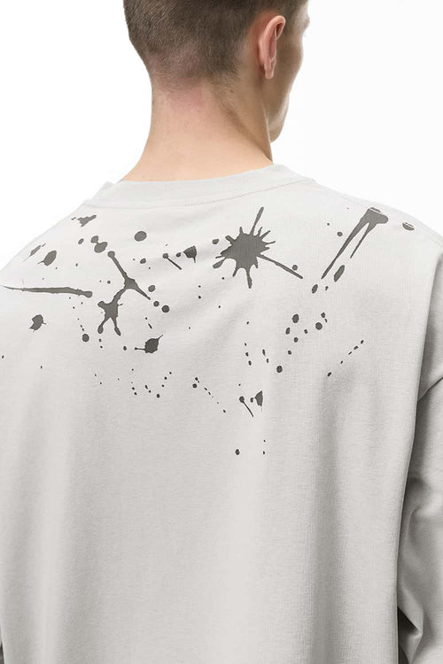 Splatter Graphic Long-Sleeve T-Shirt - Light Gray