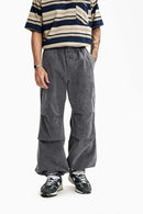 Snow-Washed Utility Jogger Pants - Gray